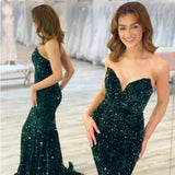 BMbride Beautiful Long Mermaid Sequined Sleeveless Prom Dress BMbride