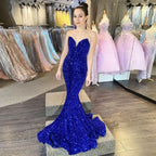 BMbride Beautiful Long Mermaid Sequined Sleeveless Prom Dress BMbride