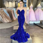 BMbride Beautiful Long Mermaid Sequined Sleeveless Prom Dress BMbride