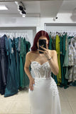 BMbride Beautiful Long Strapless Sleeveless Mermaid Prom Dress With Rhinestone BMbride