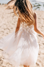 BMbride Beautiful White A-line Sleeveless Appliques Flower Girls Dress BMbride