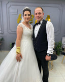 Mermaid Wedding Dress With Wide Straps Deep V-neck Backless Appliques BM bride