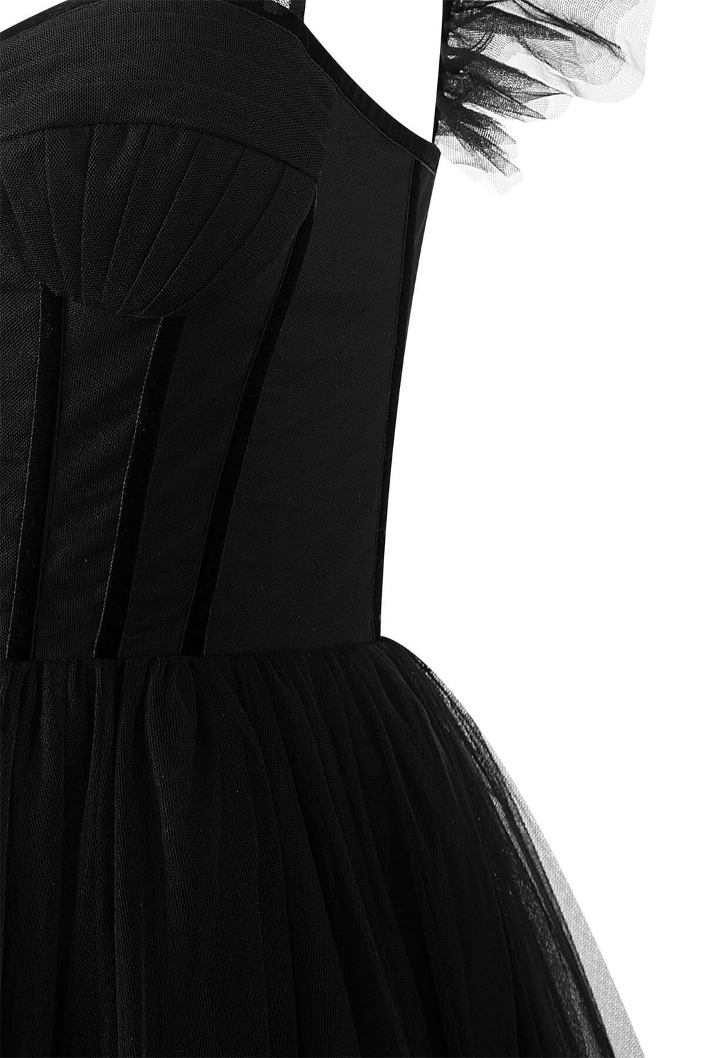 Elegant A-Line Corset Ruffled Tulle Prom Dress BM bride