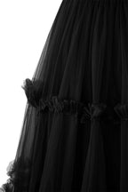 Elegant A-Line Corset Ruffled Tulle Prom Dress BM bride