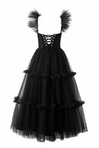 Elegant A-Line Corset Ruffled Tulle Prom Dress BM bride