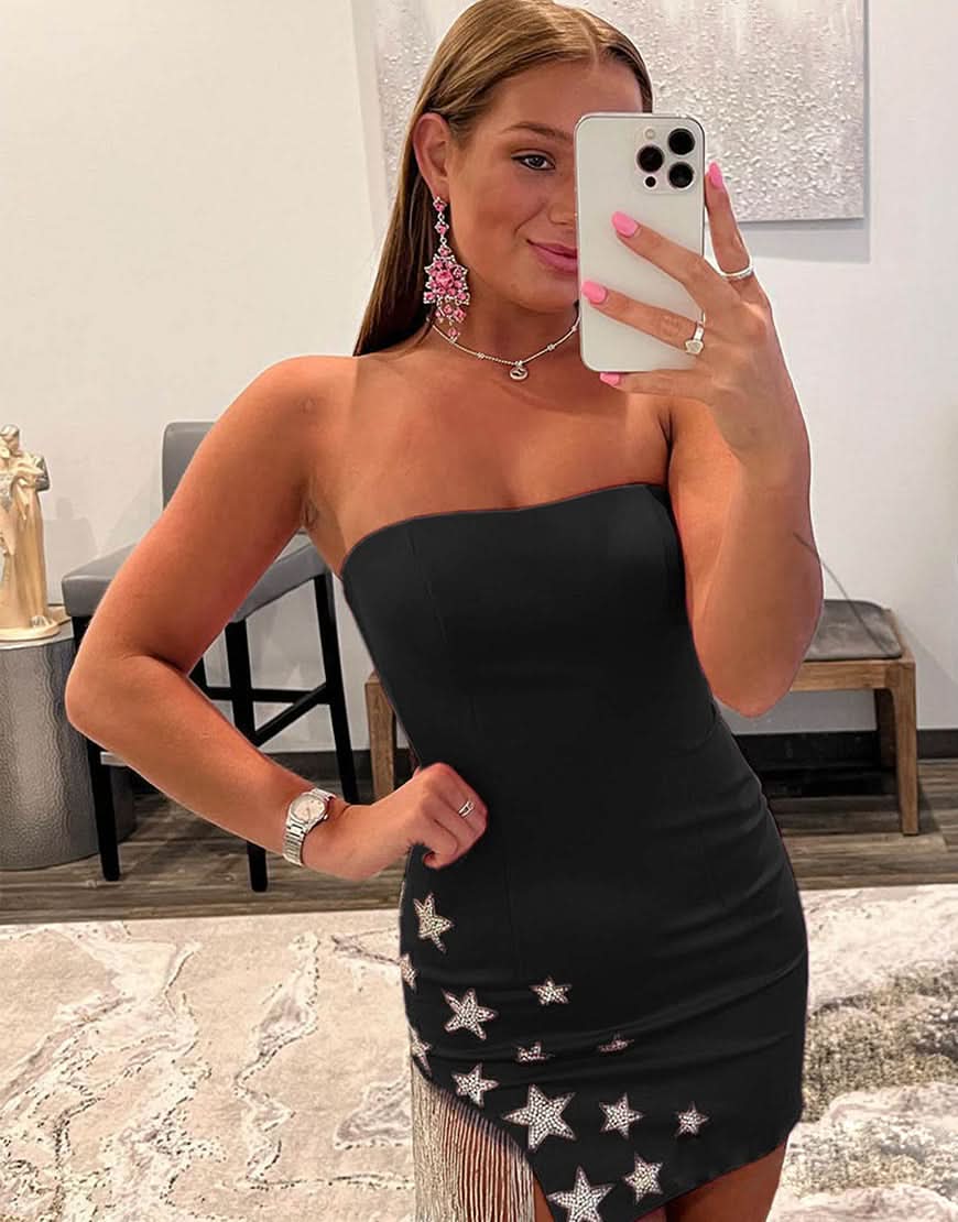 Stunning A-Line Sheath Backless Hot Pink Sequins Homecoming Dress BM bride