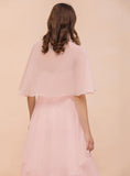 Blushing Pink Chiffon Ruffle Special Occasions Wraps BMbride