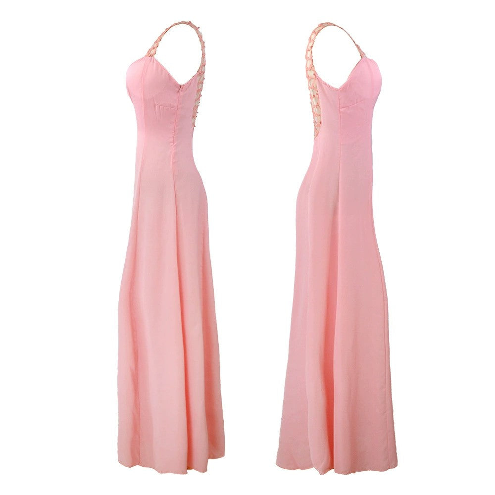 BMbride A - Line/Elegant Straps Sleeveless Beading Floor - length Chiffon Prom Dresses - Bmbride