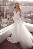 BMbride Beautiful Sweetheart Mermaid Tulle Wedding Dresses With Lace - Bmbride