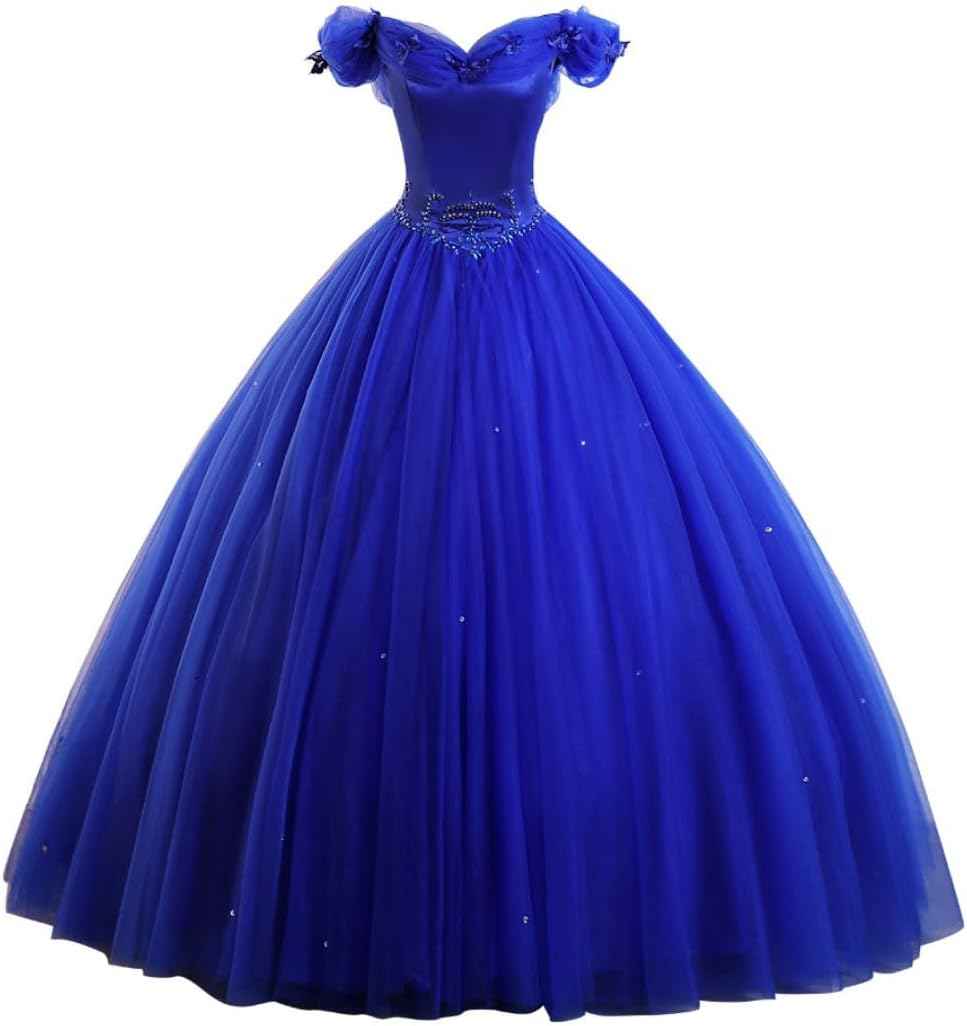 BMbride Women's Beading Sweetheart Ball Gown Tulle Layed Long Quinceanera Dress - Bmbride