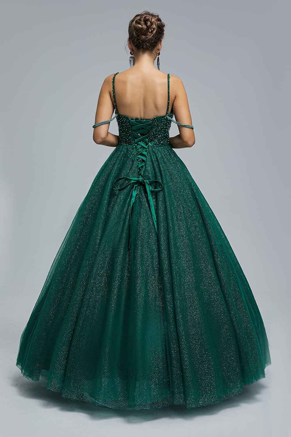 BMbride Women's Beading Sweetheart Ball Gown Tulle Layed Long Quinceanera Dress - Bmbride