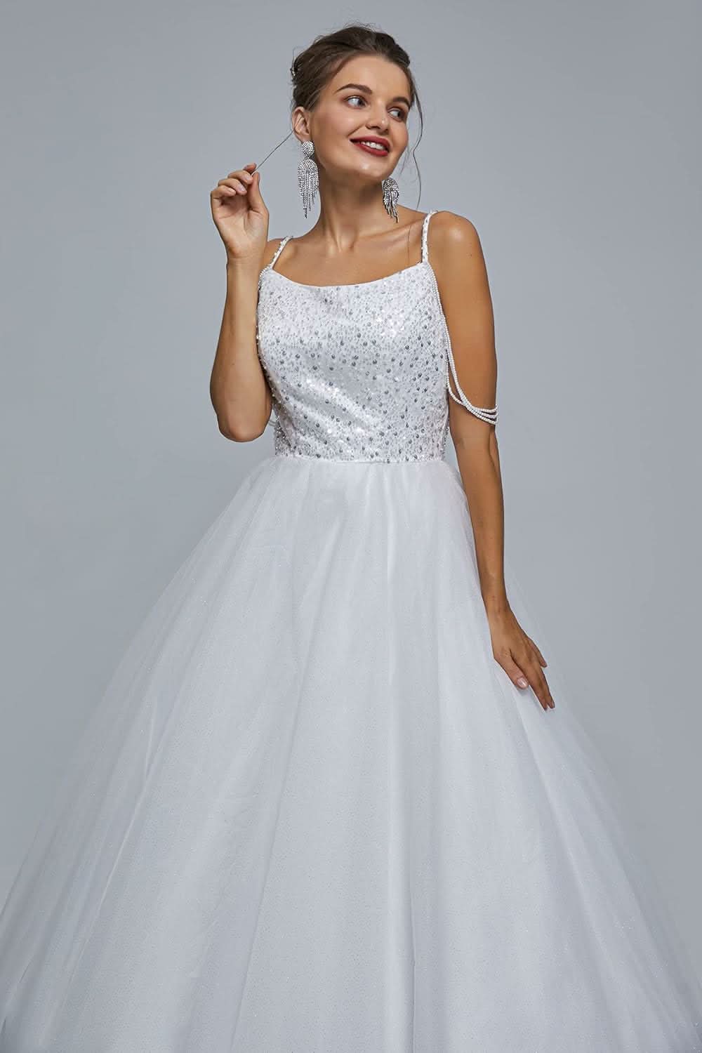 BMbride Women's Beading Sweetheart Ball Gown Tulle Layed Long Quinceanera Dress - Bmbride