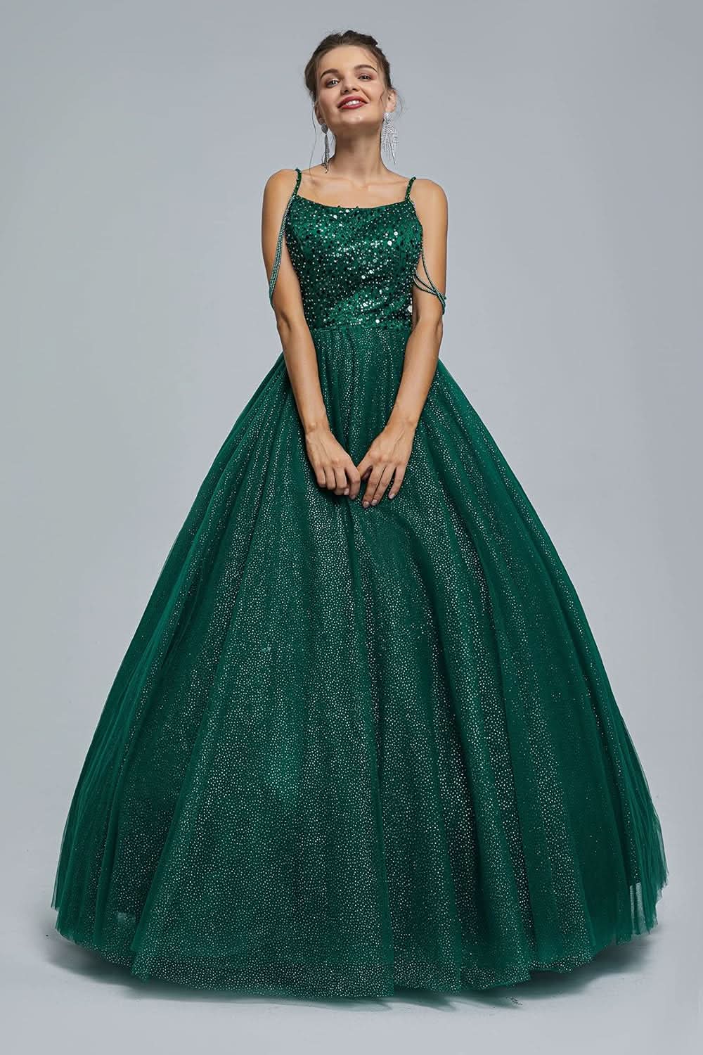 BMbride Women's Beading Sweetheart Ball Gown Tulle Layed Long Quinceanera Dress - Bmbride