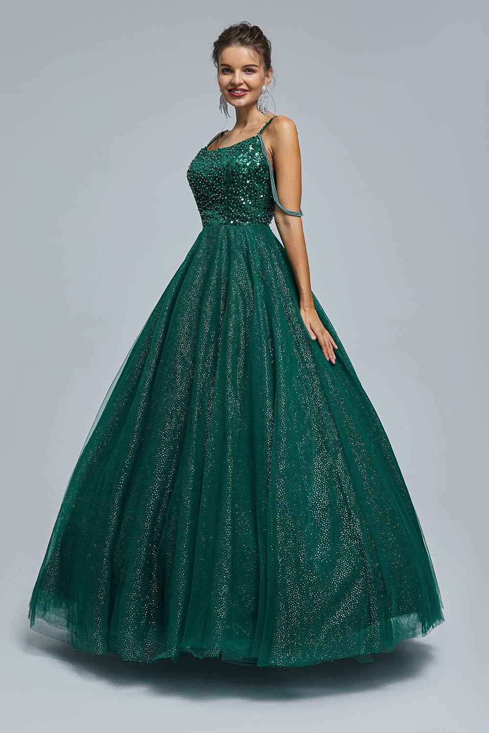 BMbride Women's Beading Sweetheart Ball Gown Tulle Layed Long Quinceanera Dress - Bmbride