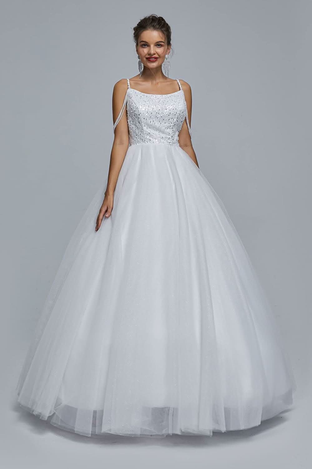 BMbride Women's Beading Sweetheart Ball Gown Tulle Layed Long Quinceanera Dress - Bmbride