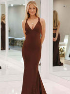 Yellow Mermaid Unique Open Back Long Prom Dress