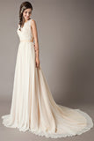 Champagne Lace Chiffon Wedding Dress BM bride