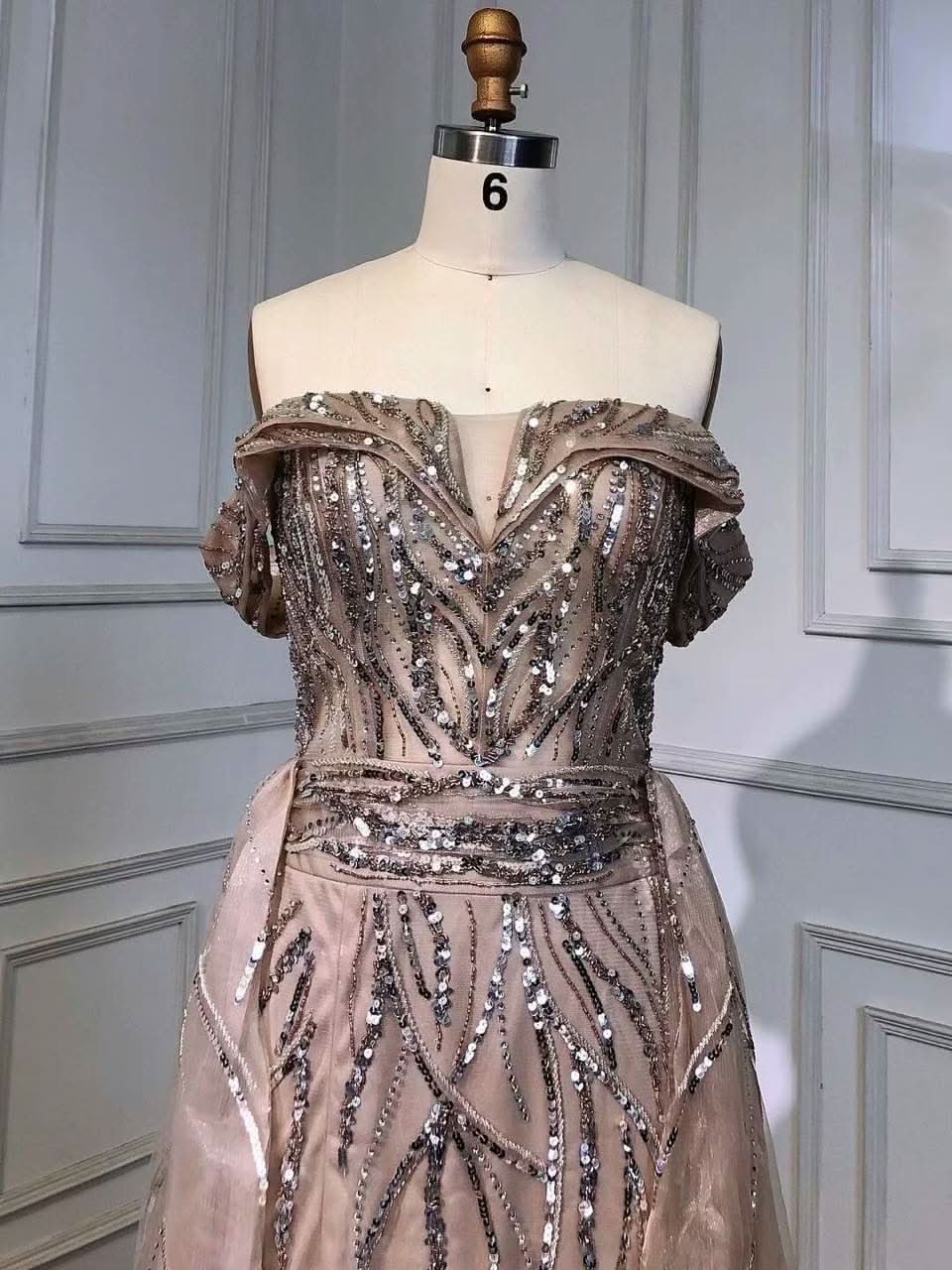 Stunning Sky Blue A-Line Split Evening Dress with Off Shoulder Design BM bride