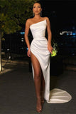 Strapless Long Prom Dress Evening Party Gowns with Split BM bride