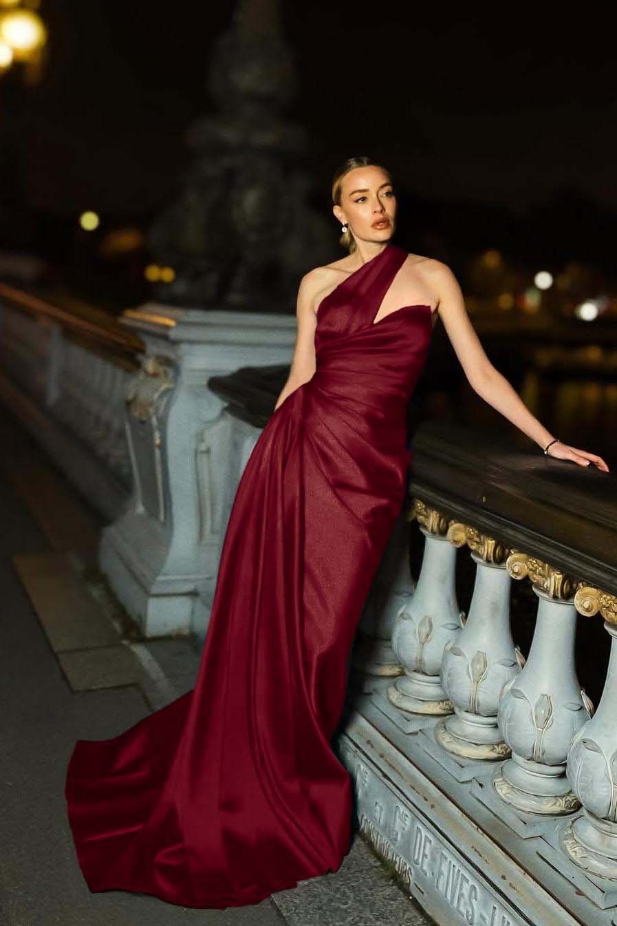 One Shoulder Sleeveless Mermaid Long Prom Dress With Ruffles Pleated