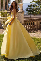 Sleeveless Sweetheart Strapless Long Prom Dress With Bowknot