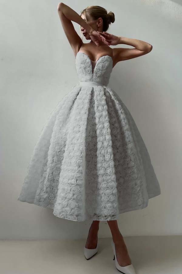 Strapless Sleeveless Long A Line Prom Dress With Appliques Belt