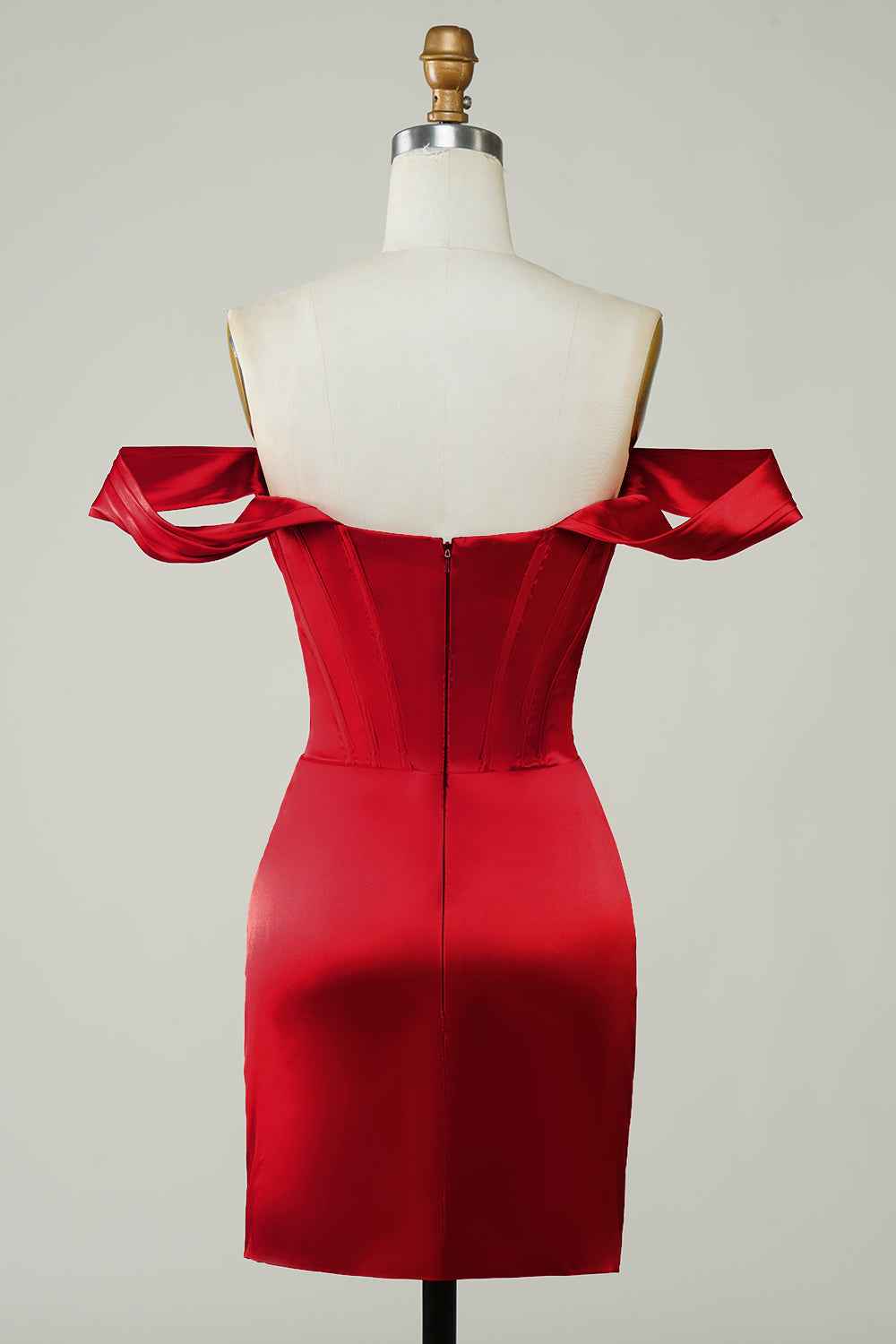 Red Off the Shoulder Asymmetrical Tight Short Homecoming Dress Bmbride