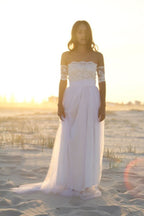 Beach Tulle Lace Wedding Dress BM bride