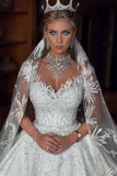 Glamorous Cap Sleeve Ball Gown Wedding Dress with Beading BM bride