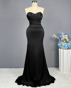 Red Sweetheart Sleeveless Sequined Mermaid Prom Dress BM bride