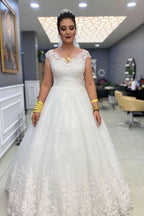 Mermaid Wedding Dress With Wide Straps Deep V-neck Backless Appliques BM bride