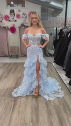 Lovely Sheath Off-the-Shoulder Long Lace Prom Dress (Lace-up Back) BM bride