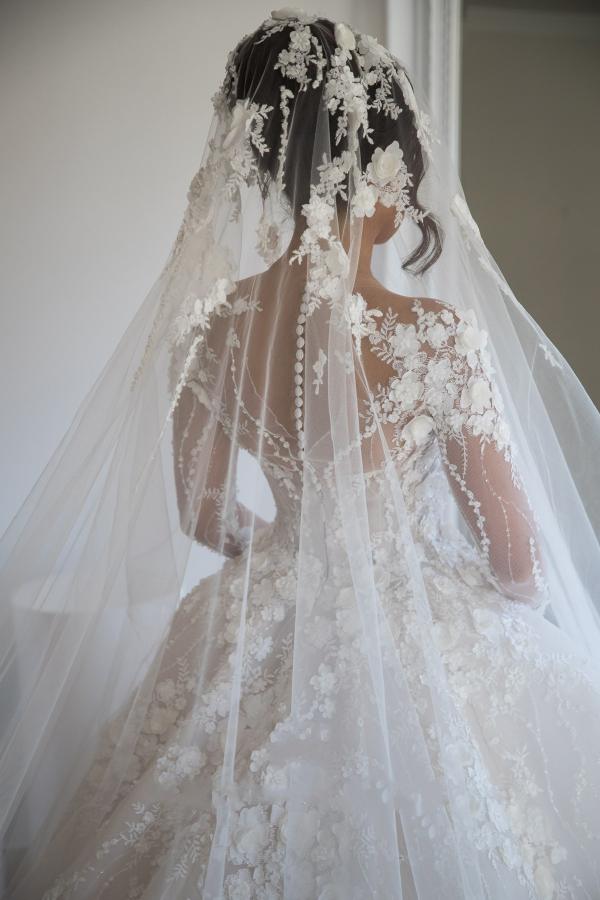 Long Sleeve A-Line Sweetheart Open Back Wedding Dress with Tulle Lace BM bride