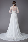 Long Sleeve Lace Wedding Dress with Slit BM bride