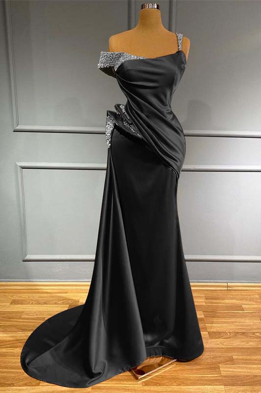 Long Off the Shoulder Mermaid Ruffles Prom Dress With Beading