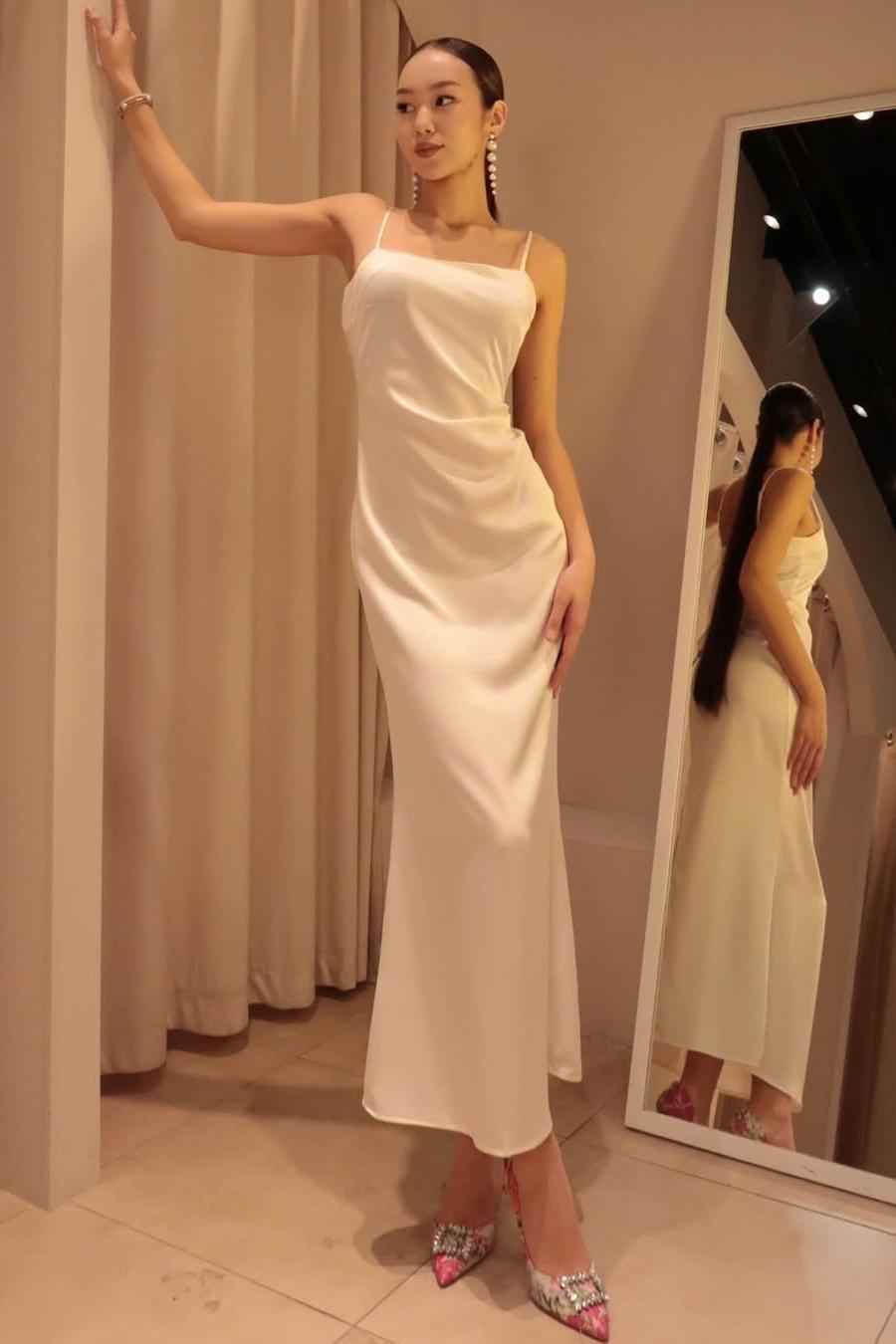 Spaghetti Strap Sleeveless Long Split Prom Dress With Pleated
