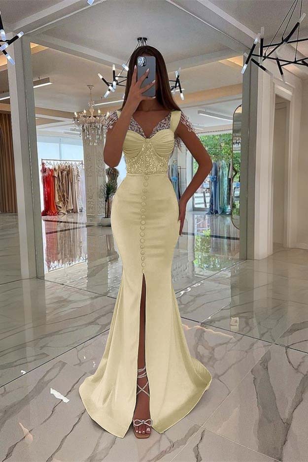 Amazing Mint Green Cap Sleeves Prom Dress Long Front Slit With Buttons Beads