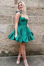Pink Ruched Corset A-Line Short Homecoming Dress Bmbride