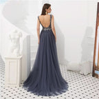 Burgundy Mermaid Evening Dress with V Neck and Crystal Beading BM bride
