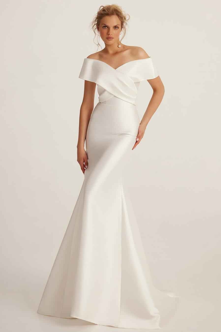 Off the Shoulder Sleeveless Mermaid Long Prom Dress With Pleated