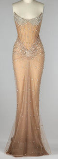 Luxurious Mermaid Crystal Beaded Hand-Embroidered Corset Prom Dress BM bride