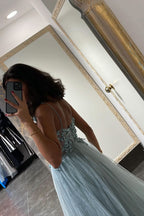 Elegant Spaghetti-Strap Mermaid Prom Dress with Appliques and Beadings BM bride