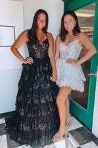 Sparkly Pink Corset Top Spaghetti Straps A-Line Lace Short Homecoming Dress Bmbride