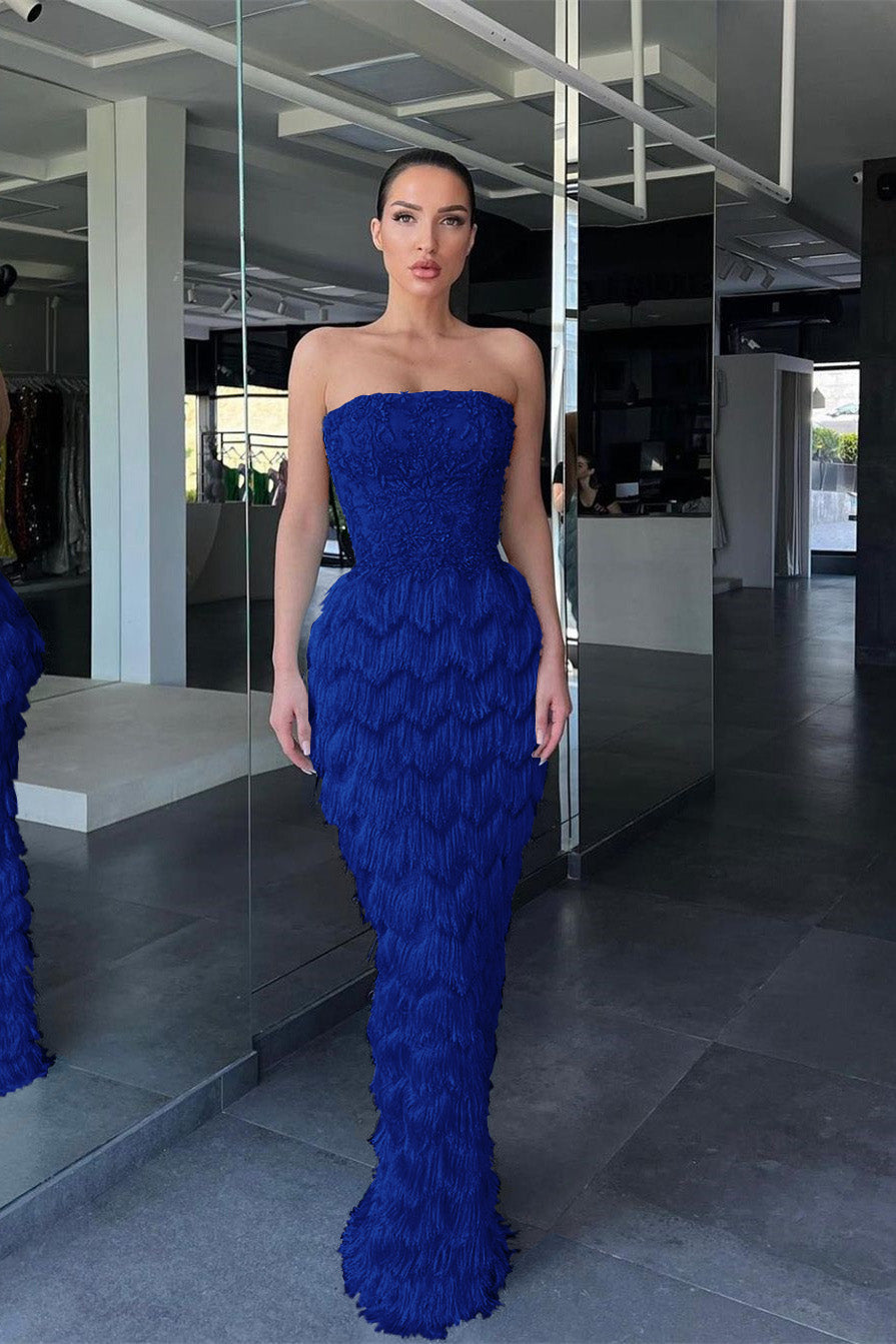 Amazing Sky Blue Mermaid Prom Dress Sleeveless With Appliques