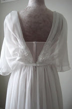 V-Neck A-Line Chiffon Lace Boho Wedding Dress with Belt BM bride