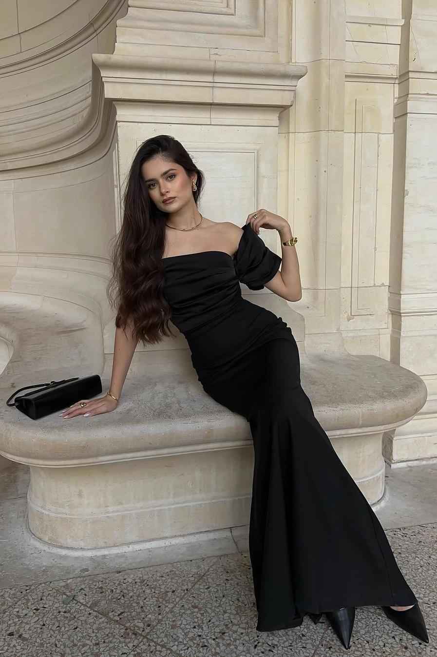One Shoulder Sleeveless Strapless Mermaid Long Prom Dress With Pleated