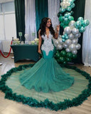 BMbride Charming V-neck Sleeveless Mermaid Prom Dress BMbride