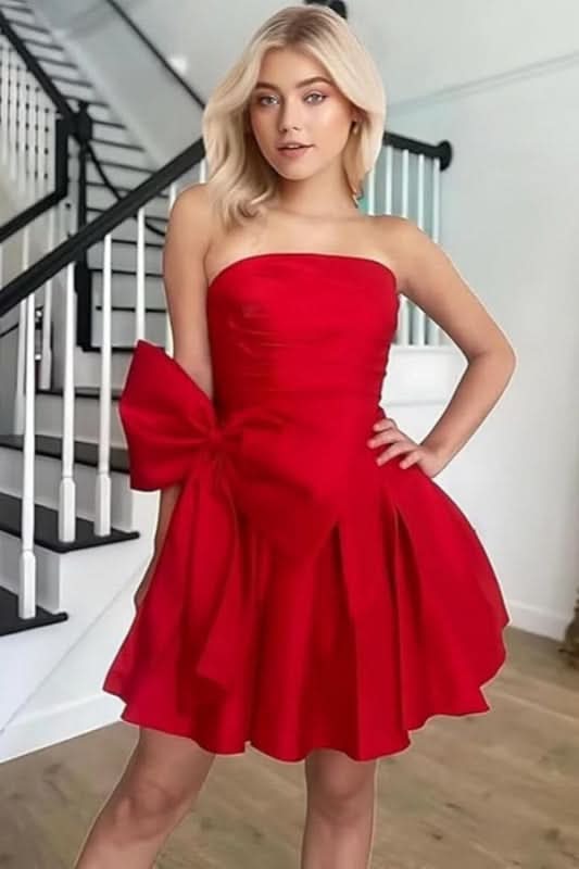 Amazing Sleeveless Pleats Short Homecoming Dresses with Bow BMbride