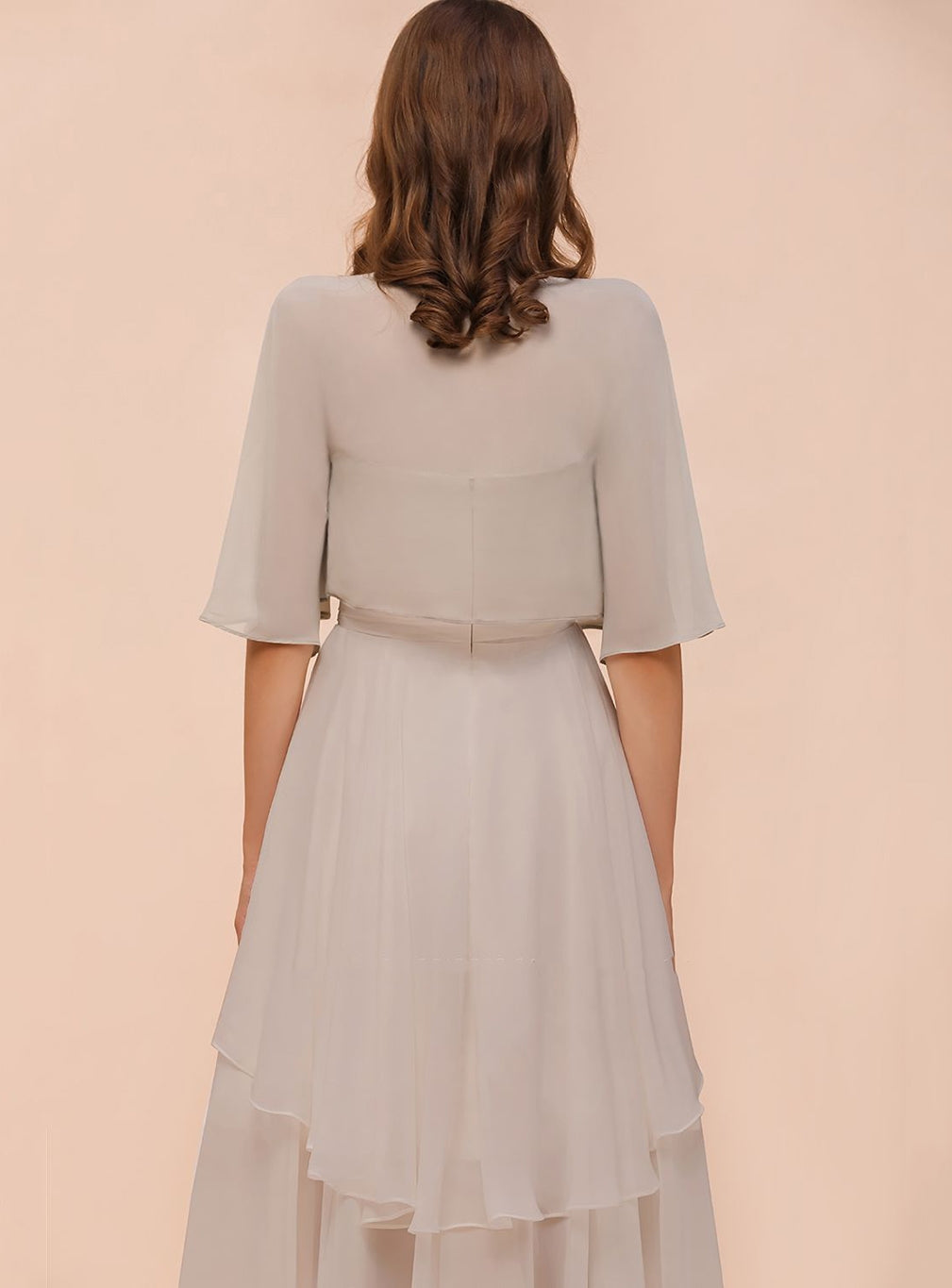 Chiffon Half Sleeves Special Occasions Wraps Silver BMbride