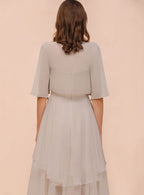 Chiffon Half Sleeves Special Occasions Wraps Silver BMbride